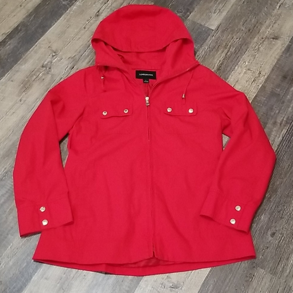 London Fog Red Lightweight Hooded Jacket - Picture 6 of 11
